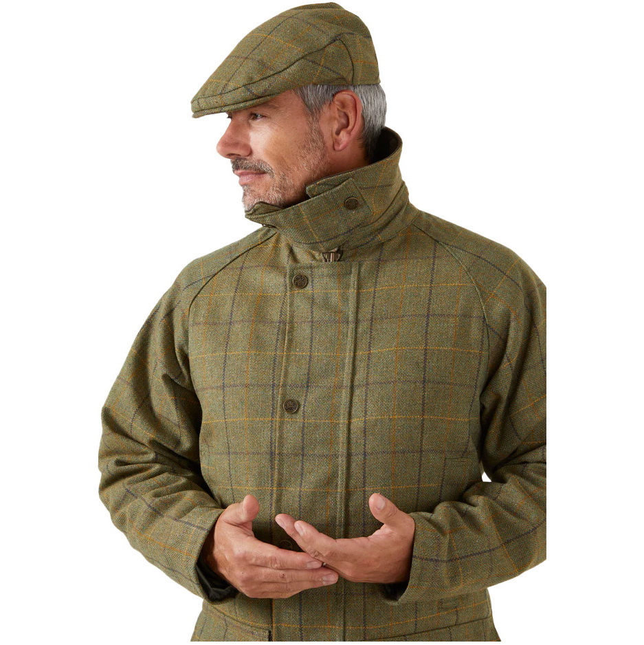 Alan Paine Mens Rutland Tweed Flat Cap RUTGCAP - Dark Moss